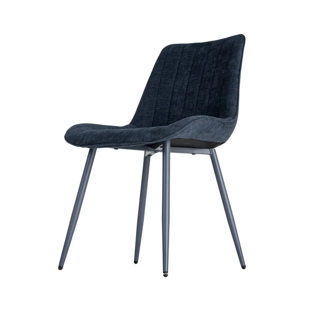 Set 4 scaune albastre din material textil și metal cu tapițerie striată [5]