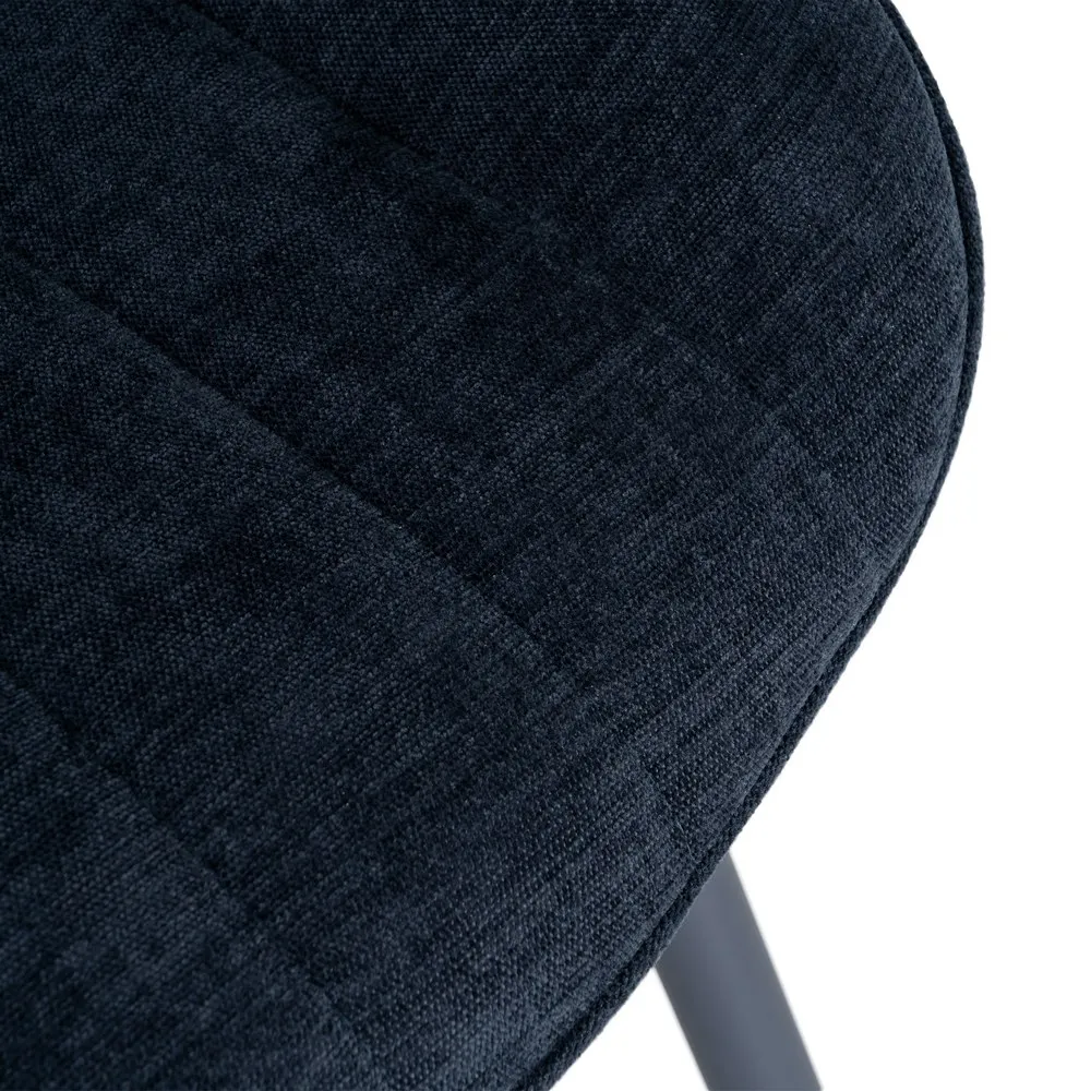 Set 4 scaune albastre din material textil și metal cu tapițerie striată [4]