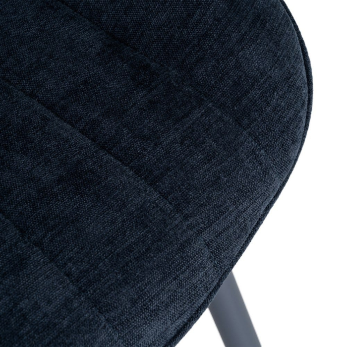 Set 4 scaune albastre din material textil și metal cu tapițerie striată [9]