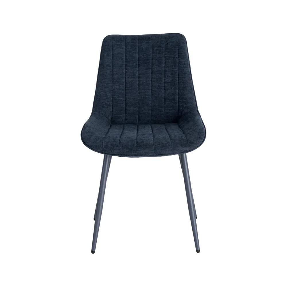 Set 4 scaune albastre din material textil și metal cu tapițerie striată [3]