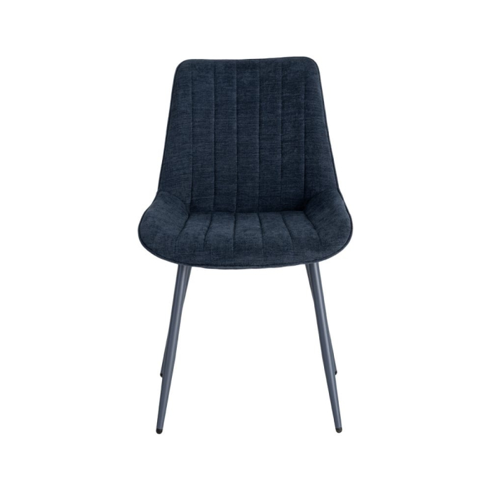 Set 4 scaune albastre din material textil și metal cu tapițerie striată [8]