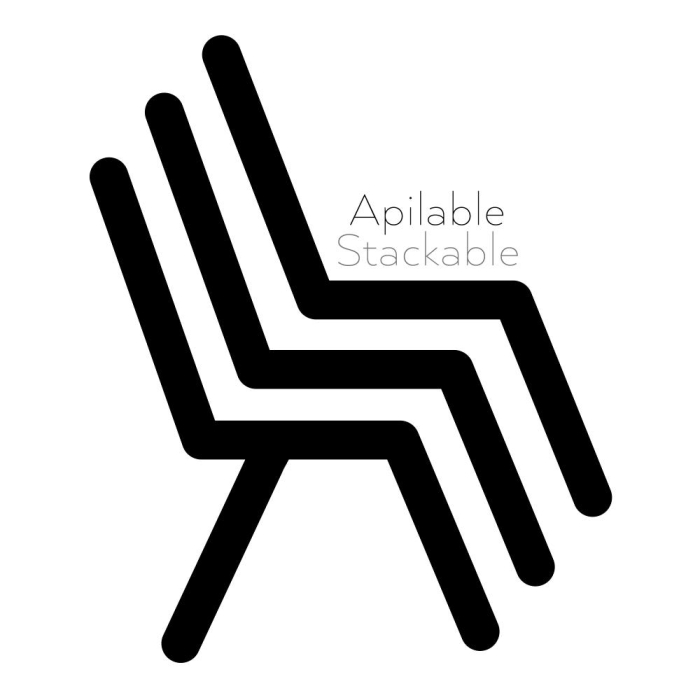 Set 4 scaune albastre stivuibile cu spătar în X [9]