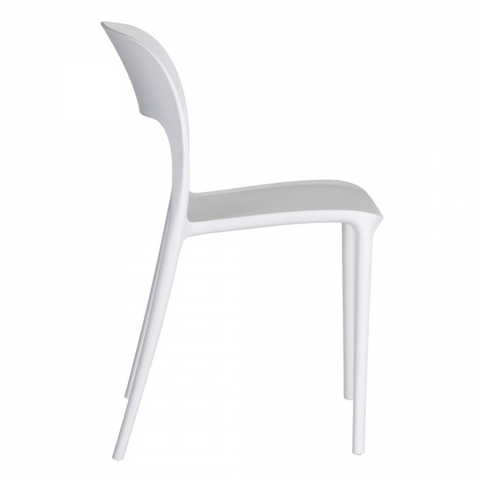 Scaune albe din polipropilenă, stivuibile și ergonomice – set 4 bucăți [3]