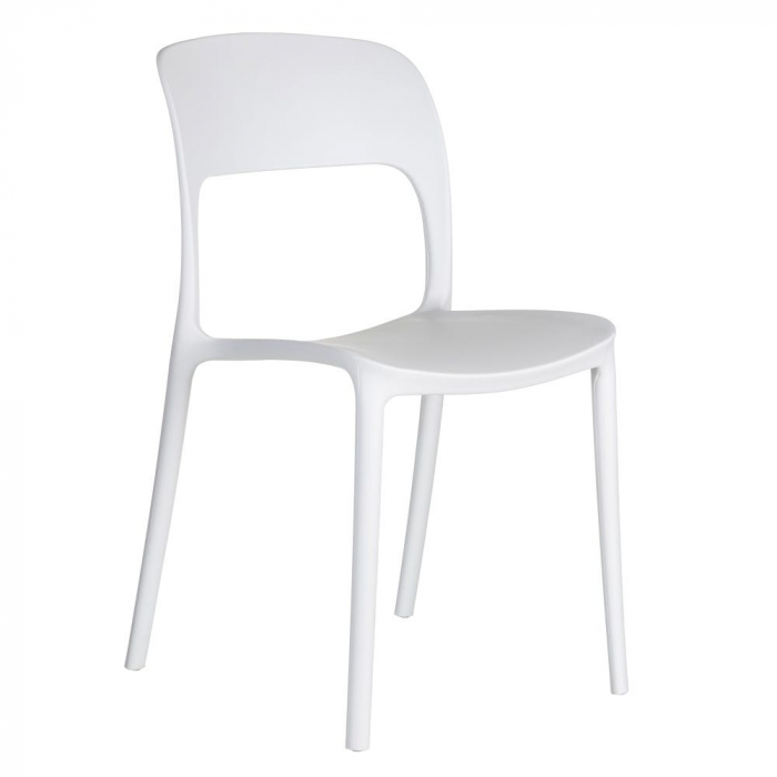 Scaune albe din polipropilenă, stivuibile și ergonomice – set 4 bucăți [2]