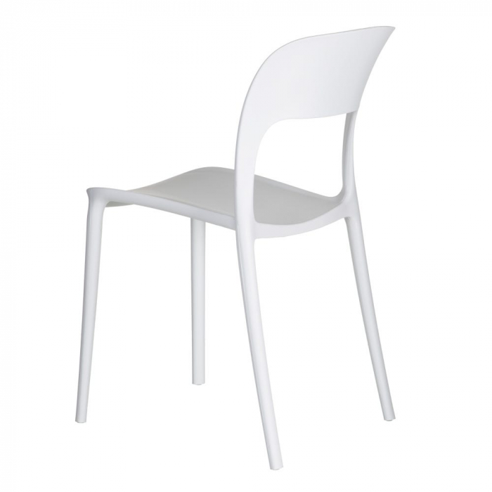 Scaune albe din polipropilenă, stivuibile și ergonomice – set 4 bucăți [4]