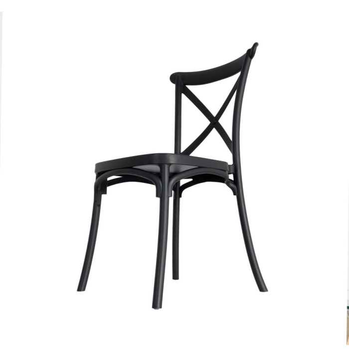 Set 4 scaune antracit stivuibile interior exterior [7]