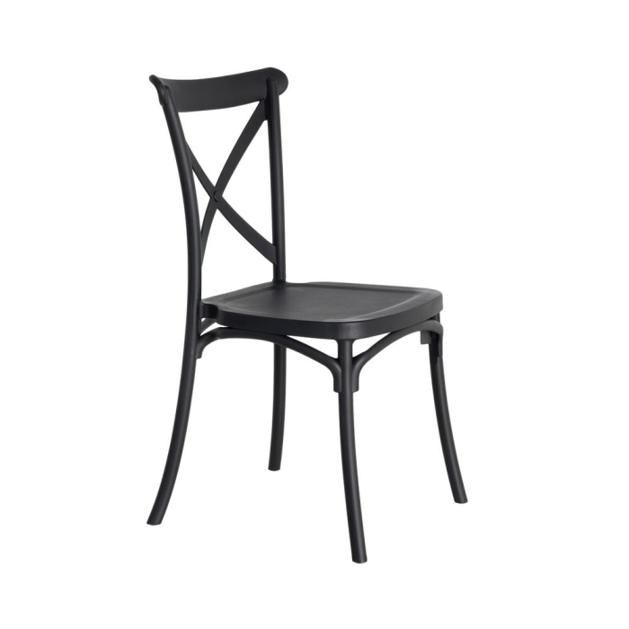 Set 4 scaune antracit stivuibile interior exterior [11]
