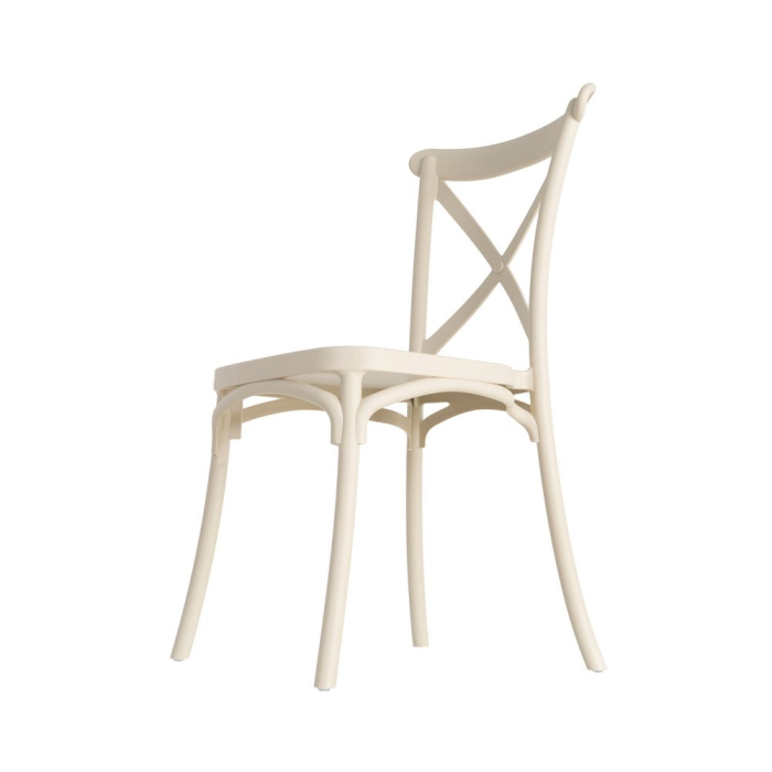 Set 4 scaune crem stivuibile interior exterior HoReCa [7]