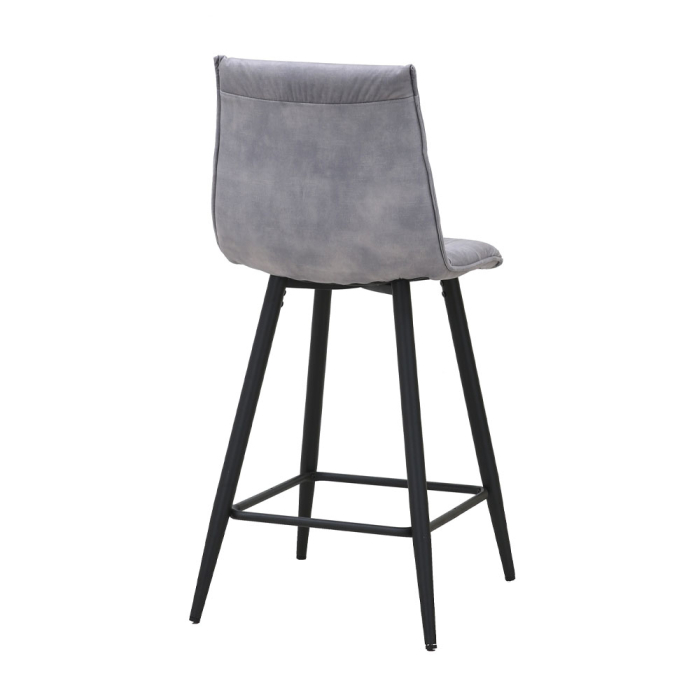 Set 4 scaune de bar din catifea gri deschis cu metal negru [3]