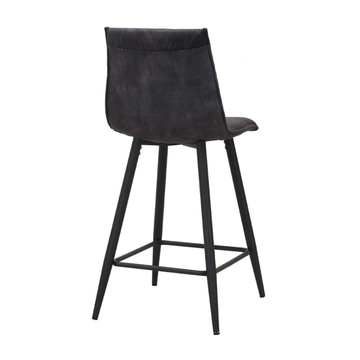 Set 4 scaune de bar din catifea gri închis cu forme curbate [3]