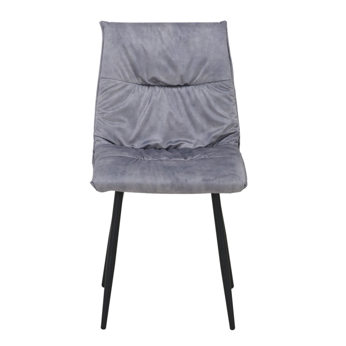 Set 4 scaune de dining din catifea gri argintiu [5]