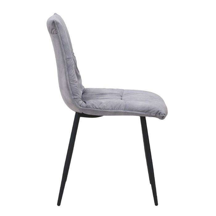 Set 4 scaune de dining din catifea gri argintiu [2]