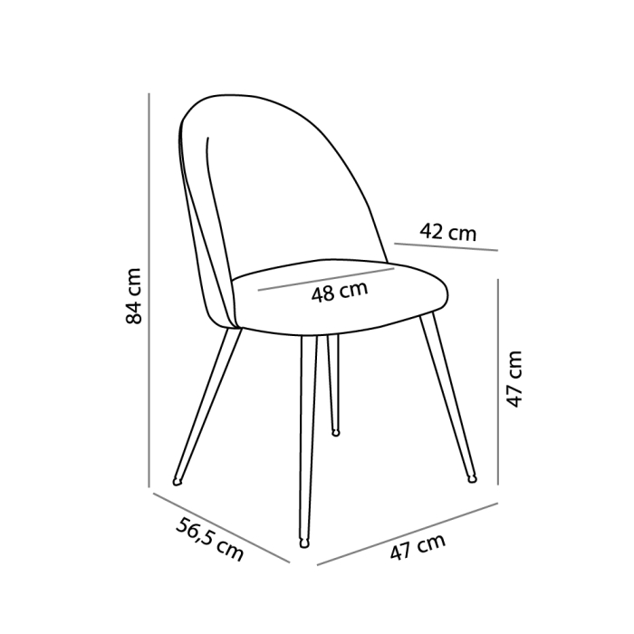 Set 4 scaune de dining din catifea mov [5]