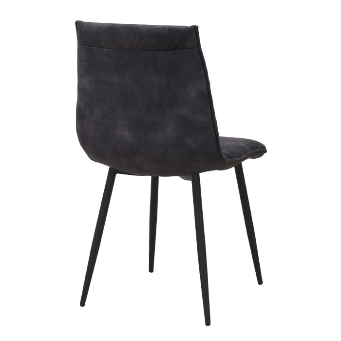 Set 4 scaune de dining din catifea neagră antracit [3]