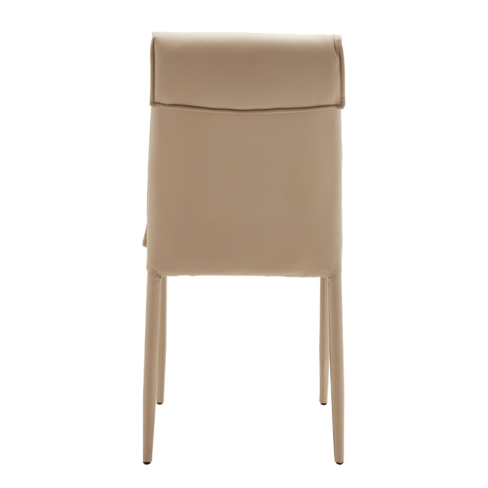 Set 4 scaune de dining din piele ecologică crem [4]
