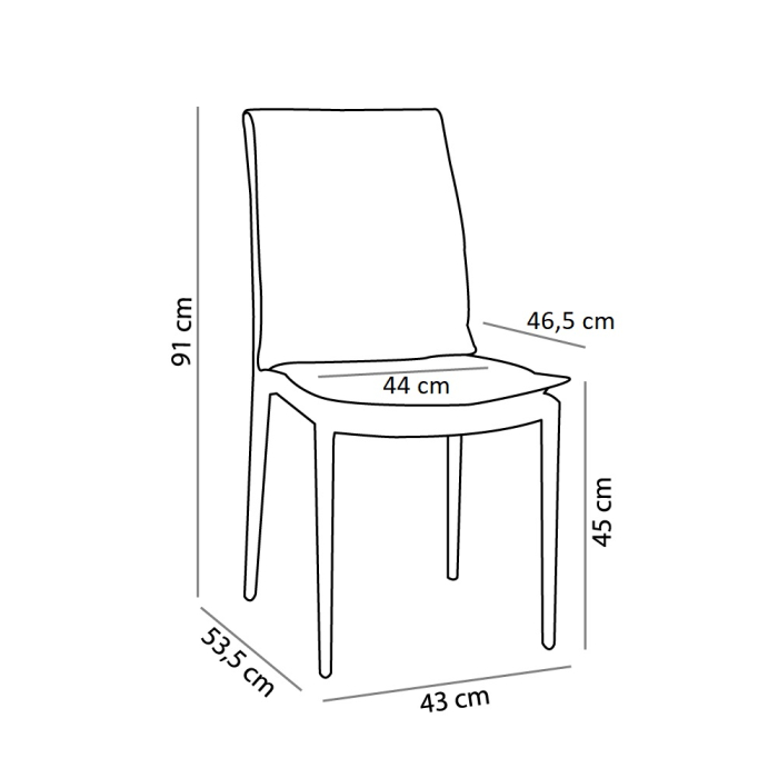 Set 4 scaune de dining din piele ecologică gri [5]
