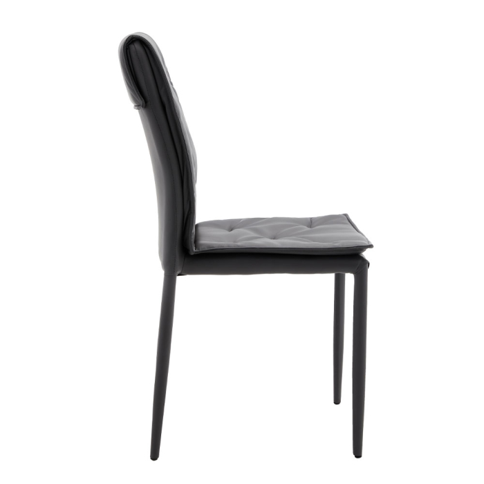 Set 4 scaune de dining din piele ecologică gri [2]