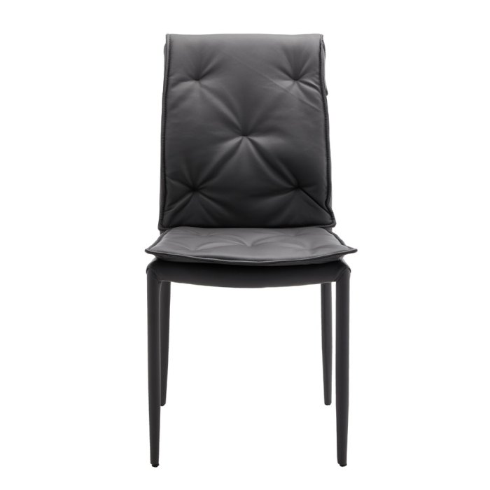 Set 4 scaune de dining din piele ecologică gri [3]