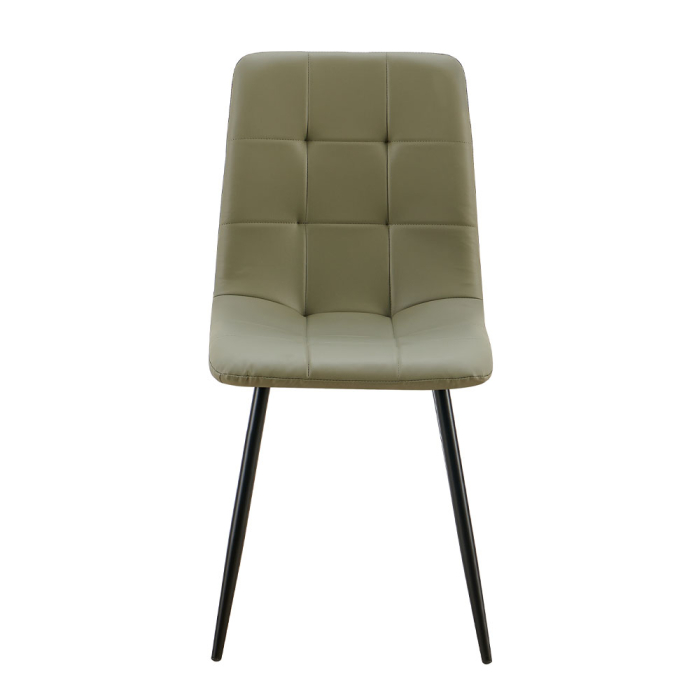 Set 4 scaune de dining din piele ecologică verde oliv [2]