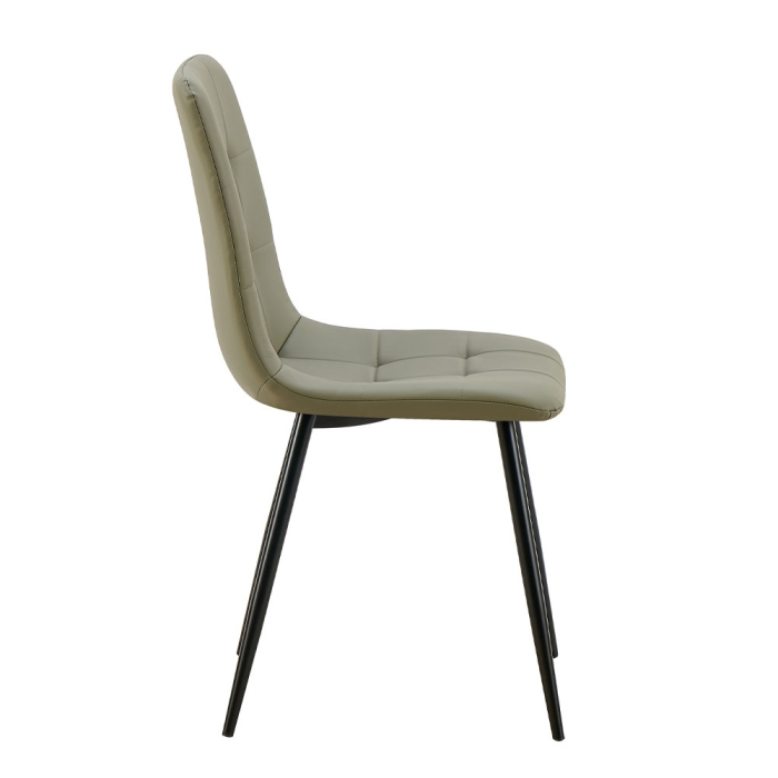 Set 4 scaune de dining din piele ecologică verde oliv [3]