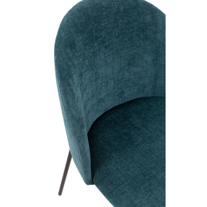Set 4 scaune de dining din stofă albastră chenille [6]