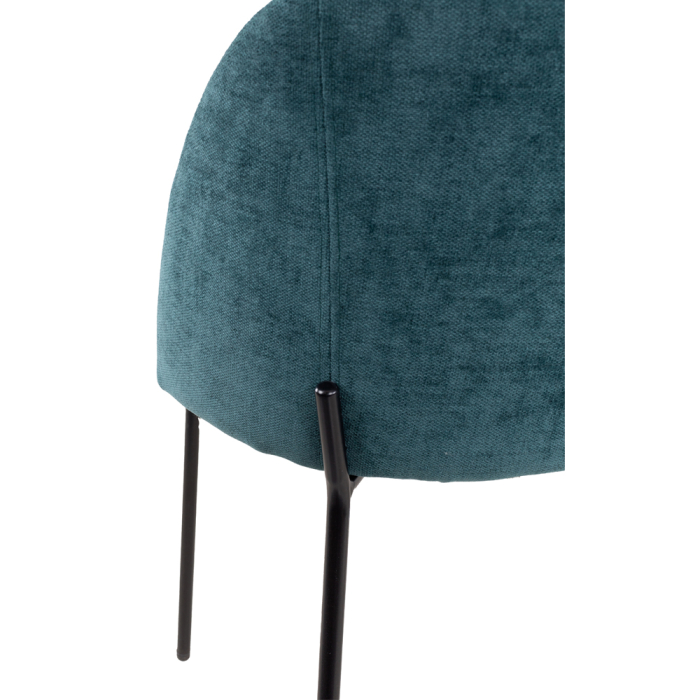 Set 4 scaune de dining din stofă albastră chenille [7]
