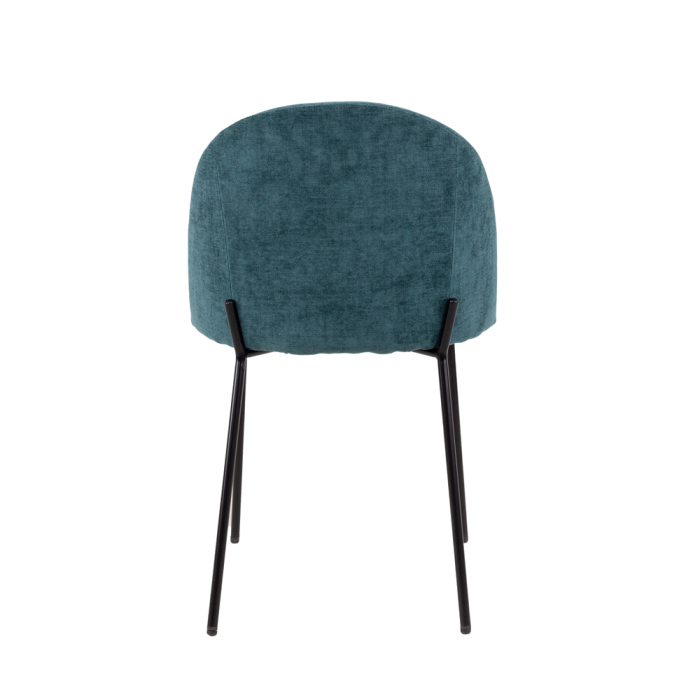 Set 4 scaune de dining din stofă albastră chenille [5]