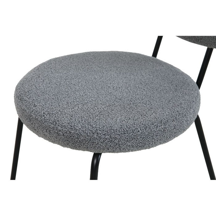Set 4 scaune de dining din stofă boucle gri închis [3]