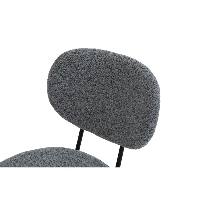 Set 4 scaune de dining din stofă boucle gri închis [4]