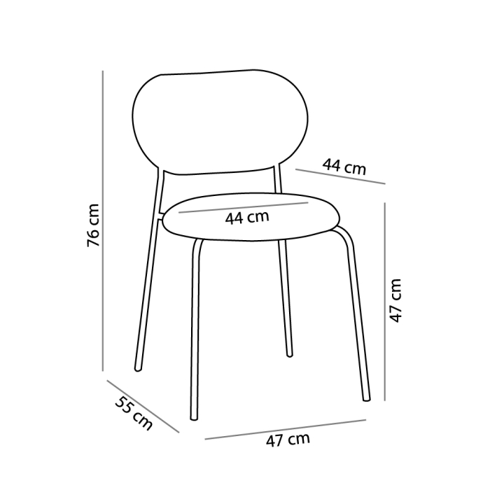 Set 4 scaune de dining din stofă boucle negru [5]