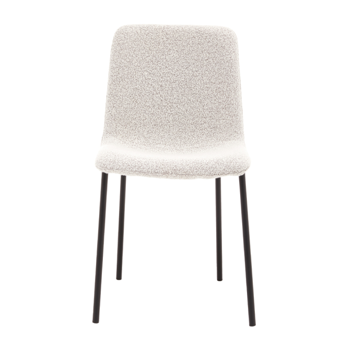 Set 4 scaune de dining din stofă buclé crem [3]