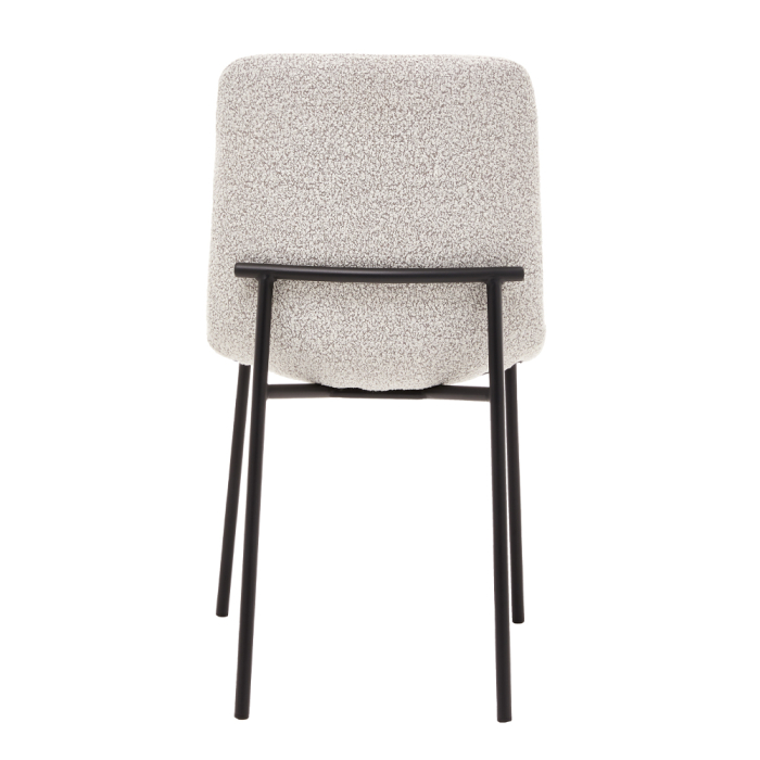 Set 4 scaune de dining din stofă buclé crem [4]