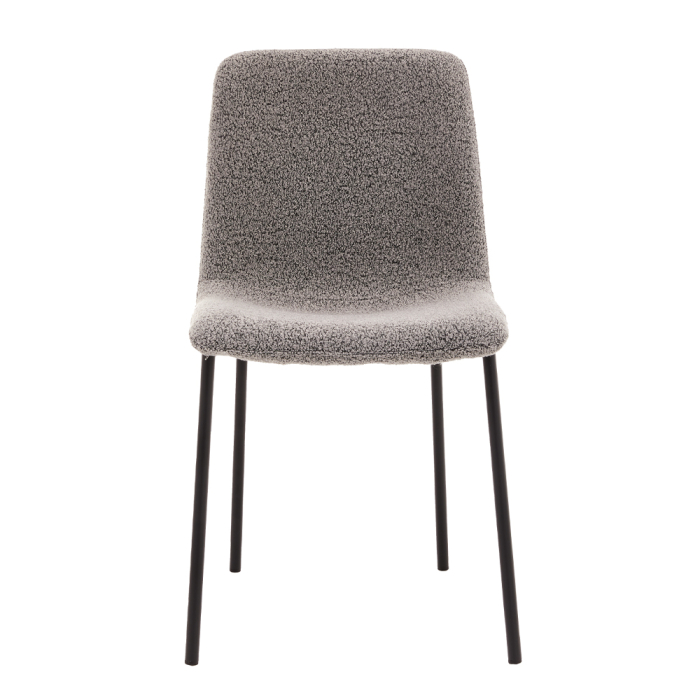 Set 4 scaune de dining din stofă buclé gri [3]