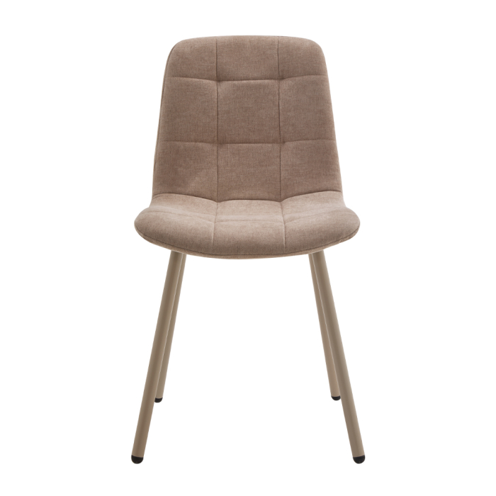 Set 4 scaune de dining din stofă chenille bej [6]
