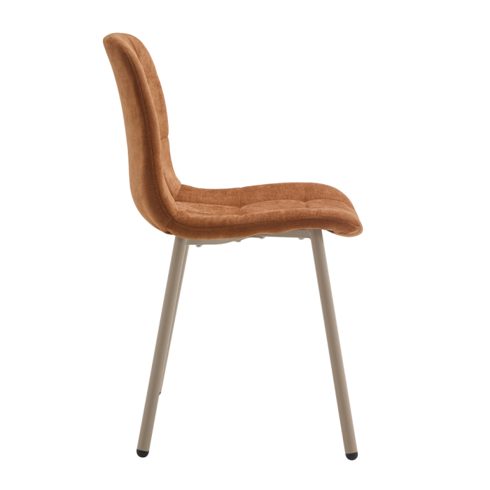 Set 4 scaune de dining din stofă chenille maro caramel [4]