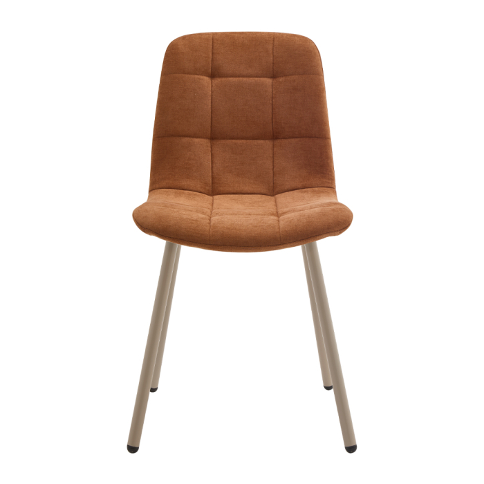 Set 4 scaune de dining din stofă chenille maro caramel [6]