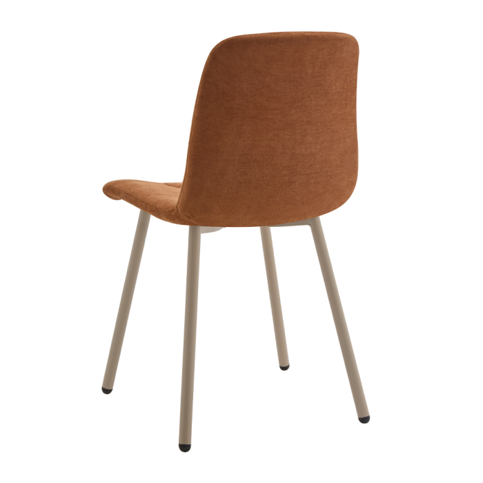 Set 4 scaune de dining din stofă chenille maro caramel [5]