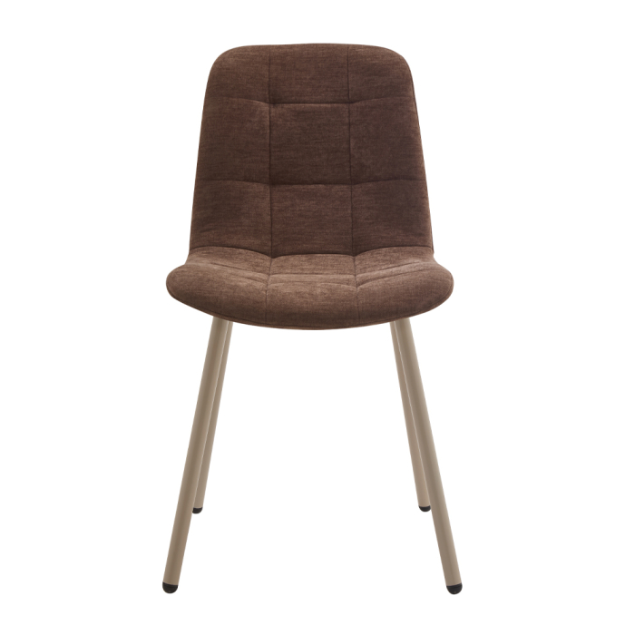 Set 4 scaune de dining din stofă chenille maro [6]