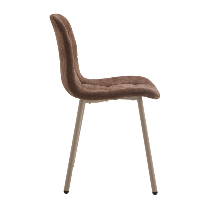 Set 4 scaune de dining din stofă chenille maro [4]