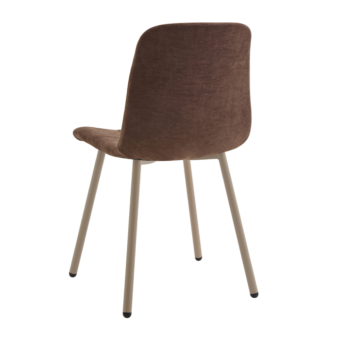 Set 4 scaune de dining din stofă chenille maro [5]