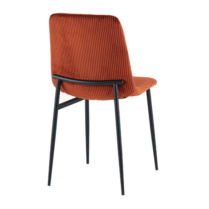 Set 4 scaune de dining din stofă cu textură reliefată teracota [5]