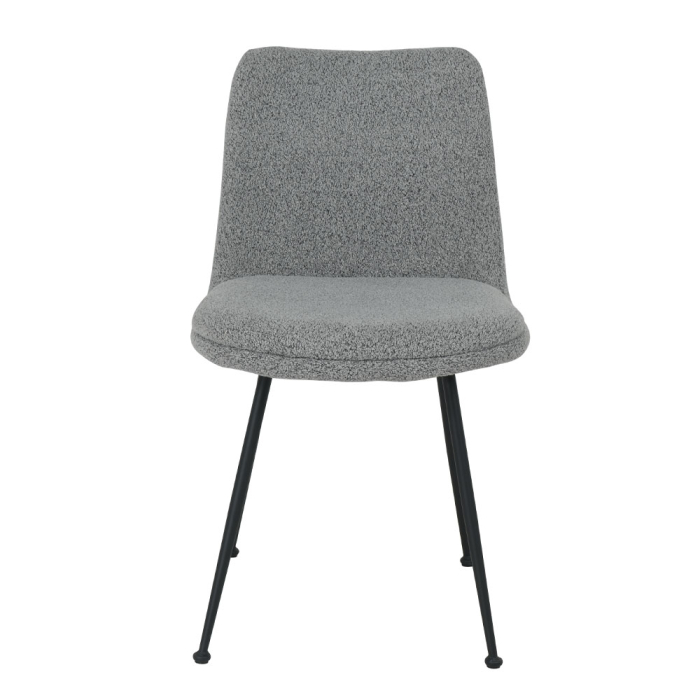 Set 4 scaune de dining din stofă gri deschis tip bucle [7]