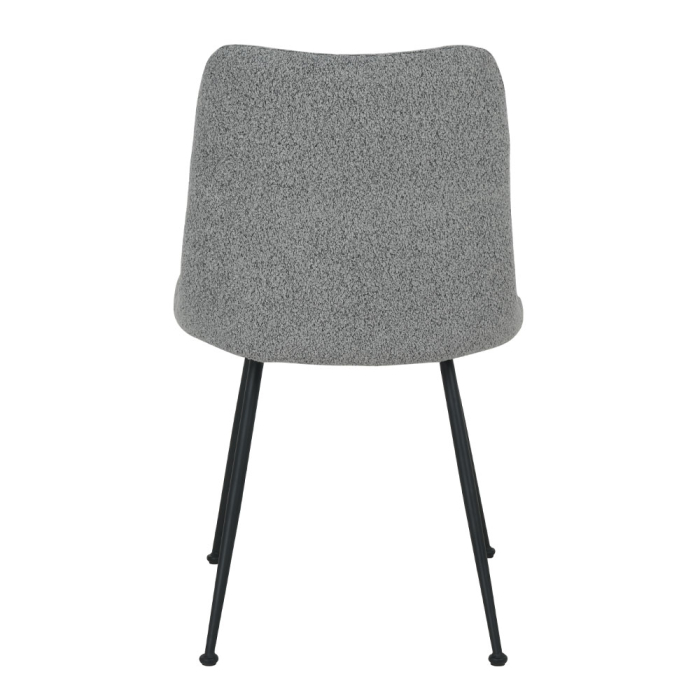 Set 4 scaune de dining din stofă gri deschis tip bucle [6]