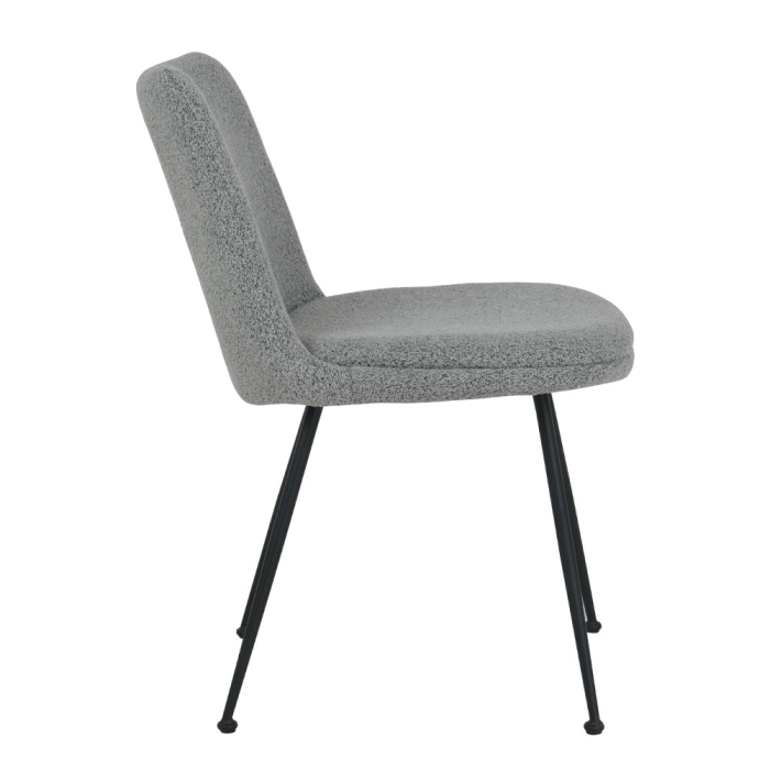 Set 4 scaune de dining din stofă gri deschis tip bucle [4]