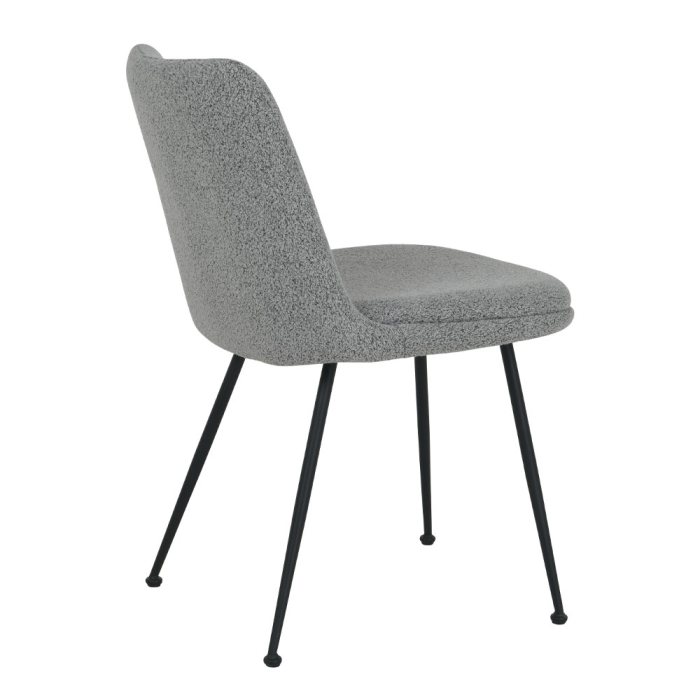 Set 4 scaune de dining din stofă gri deschis tip bucle [5]