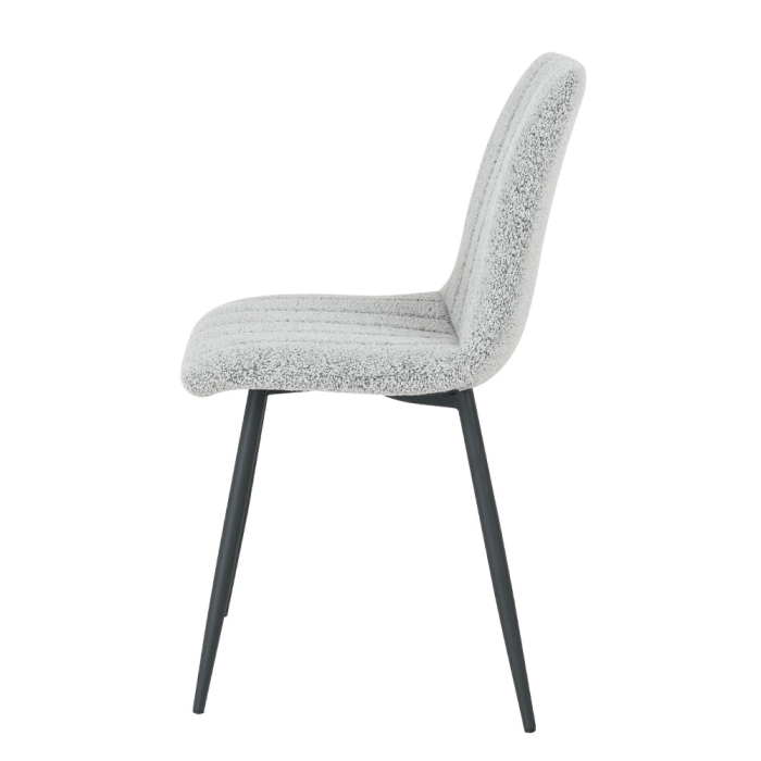 Set 4 scaune de dining din stofă gri deschis tip bucle [4]