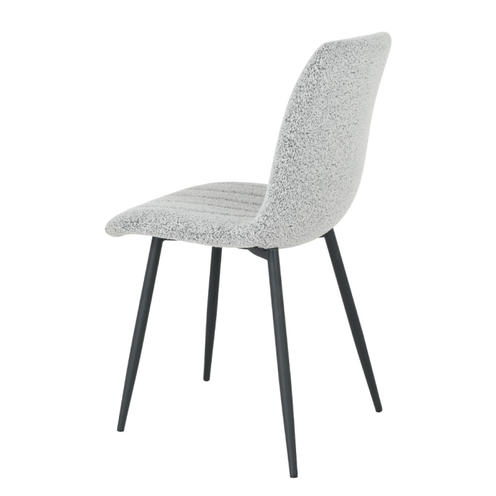 Set 4 scaune de dining din stofă gri deschis tip bucle [5]