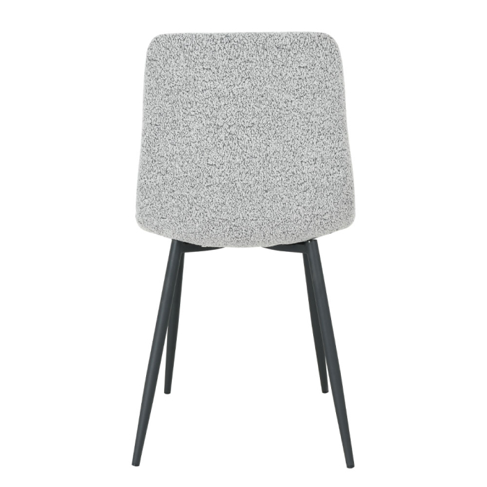 Set 4 scaune de dining din stofă gri deschis tip bucle [6]