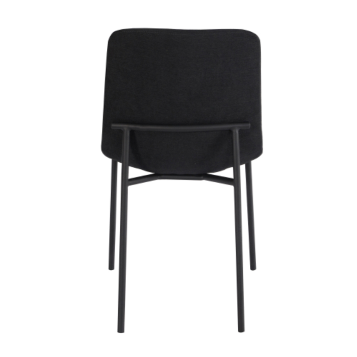 Set 4 scaune de dining din stofă neagră chenille [4]