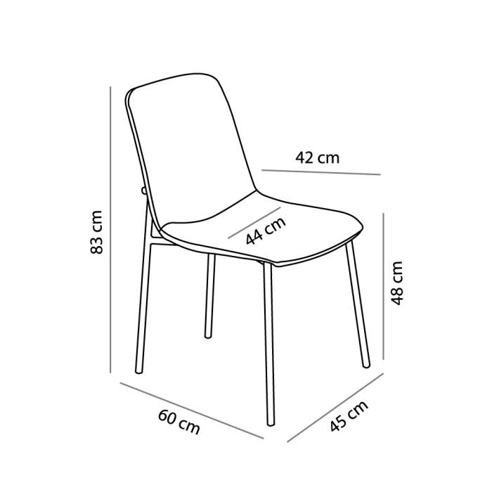 Set 4 scaune de dining din stofă neagră chenille [5]